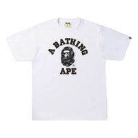 A BATHING APE Stroke Camo College T-Shirt 'White Black' 1I30-110-054-WHTBLACK