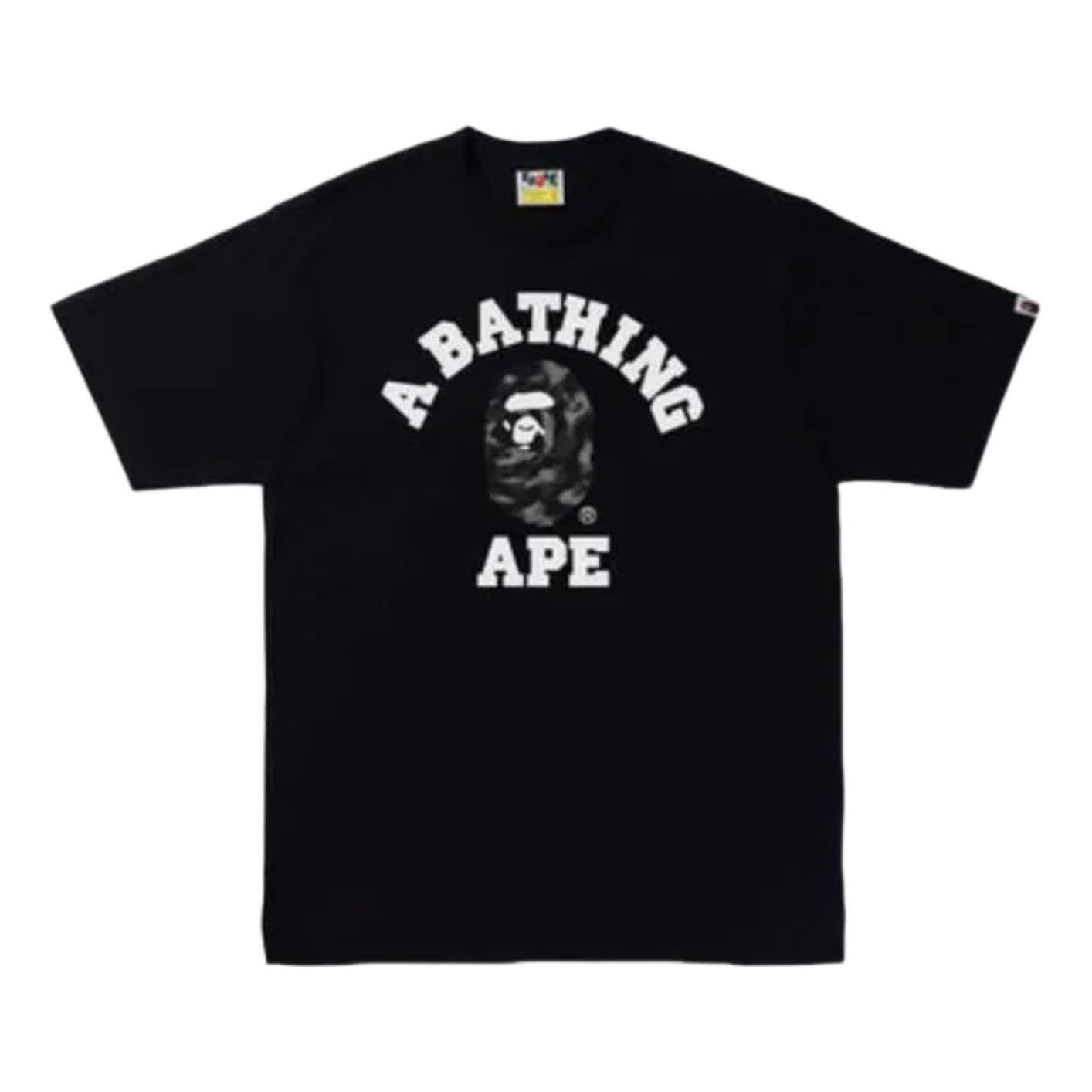 A BATHING APE Stroke Camo College T-Shirt 'Black Black' 1I30-110-054-BLKBLACK