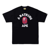 A BATHING APE Stroke Camo College T-Shirt 'Black Red' 1I30-110-054-BLKRED