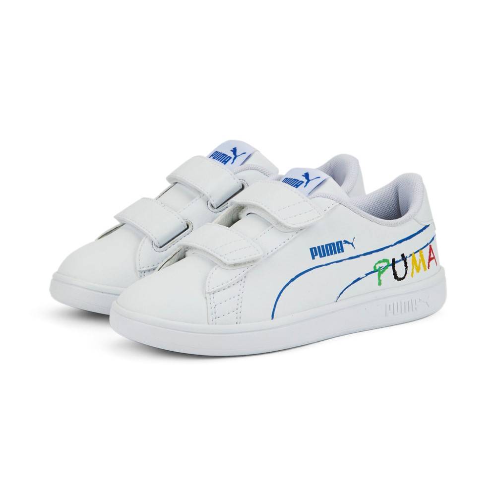 (GS) PUMA Smash V2 Home School 'White' 386200-02
