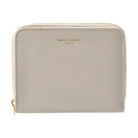 SAINT LAURENT Calfskin Wallet Mini Women's Ivory