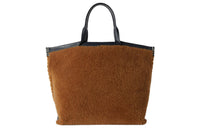 Loro Piana Shearling Tote Bag Shopping Bag Handbag Regular Women's Latte Brown PinYuan Tree Rainforest