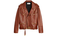 CELINE FW22 Leather Jacket Women's Brown
