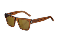 SAINT LAURENT Plastic Acetate Irregular Shape Sunglasses Men's Brown