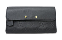 LOUIS VUITTON Pont Leather Wallet Regular Unisex Black