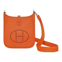 HERMES Evelyne Cow Leather Shoulder Bag Crossbody Bag Mini Women's Flame Orange