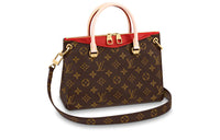 LOUIS VUITTON Pallas Canvas Clutch Women's Cherry Red
