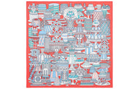 HERMES Silk Scarves Unisex Garnet Red