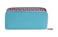 HERMES Silk'In Epsom With Barenia Calfskin Wallet Women's Blue