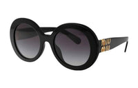 MIU MIU Metal Oval Sunglasses Women's Black