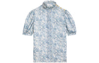 CELINE Blouse With Frilled Collar In Silk Georgette