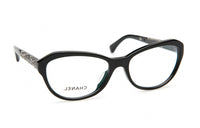 CHANEL Acetate Irregular Shape Eyeglass Frames Women's Black
