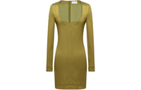 SAINT LAURENT SS24 Long-Sleeved Dresses Women's Green Khaki