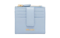 PRADA Leather Wallet Women's Light Blue