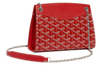 GOYARD Rouette Canvas With Leather Tote Chain Bag Shoulder Bag Mini Women's Red