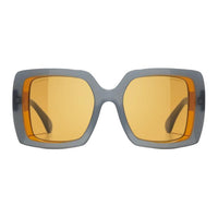 CHANEL Acetate Square Sunglasses Unisex Gray