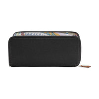 HERMES Silk'In Epsom & Barenia Calfskin Wallet Women's Black & Blackcurrant & Sizzling Green