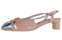 CHANEL Chunky Heel High Heels Women's Silver Pink