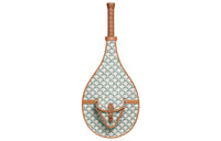 CELINE Triomphe Canvas With Calfskin Trim Tennis Racket Bag Women's Green/White