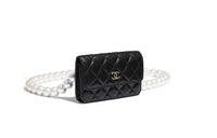 CHANEL Sheepskin Shoulder Bag Women's Black