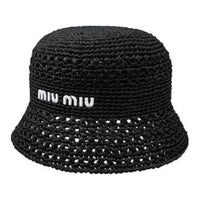 MIU MIU Woven Fabric Bucket Hats Women's Black