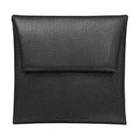 HERMES Bastia Chamkila Goat Skin Coin Purses Wallets Women's 89 Noir Black