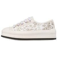 DIOR Walk'n'Dior Platform Shoes Low Top Skateboard Shoes Women's White Gold