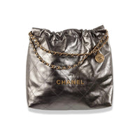 CHANEL 22Bag Cow Leather Crossbody Bag Shoulder Bag Women's Metallic