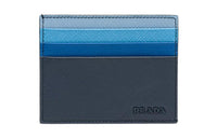PRADA Saffiano Leather Card Holder Men's Blue
