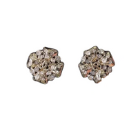 CHANEL Crystal Stud Earrings Women's Gold