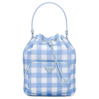PRADA Duet Fabric Portable Crossbody Bag Shoulder Bag Women's Light Blue