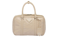 PRADA Nappa Leather Shoulder Bag Crossbody Bag Handbag Medium Size Women's Beige