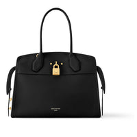 LOUIS VUITTON Cuir De Veau Calfskin Handbag Medium Size Women's Black