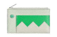 HERMES Crocodile Mysore Goat Skin Card Holder Women's Light Green/Green
