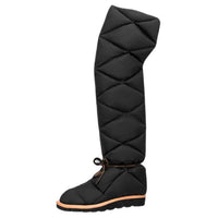 LOUIS VUITTON Pillow Monogram Knee-high Boots Women's Black