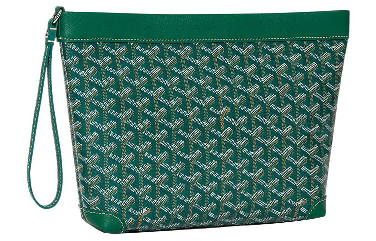 GOYARD Canvas With Calfskin Dog's Teeth Toiletry Bags Storage Bags Clutches Unisex Green