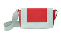 CELINE Frame Smooth Calf Leather Handbag Shoulder Bag Crossbody Bag Women's Emerald Green/Bright Red