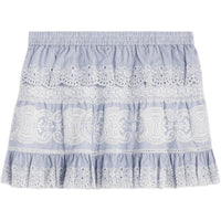 CELINE Embroidered Mini Skirt In Striped Cotton And Cashmere