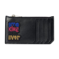 SAINT LAURENT Leather Card Holder Women's Black