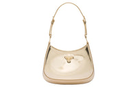 PRADA Cleo Shiny Leather Hobo Bag Handbag Shoulder Bag Women's Platinum