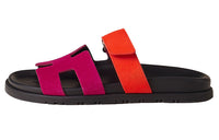 HERMES Chypre Chypre Stylish Sandals Women's Black Orange Pink