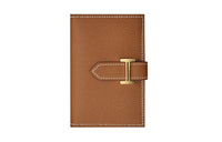 HERMES Bearn Epsom Calfskin Card Holders Coin Purses Wallets Regular Women's Gold Brown