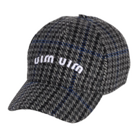 MIU MIU Fabric Baseball Caps Women's Black White