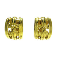 CHANEL Gold-Plated Clip-On Earrings Women's Gold