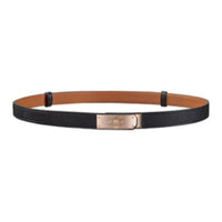 HERMES Logo Design Leather Belts Women's Black