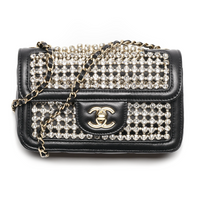 CHANEL Rhinestone Crossbody Bag Shoulder Bag Mini Women's Black