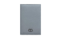 DIOR Grained Calfskin Card Holder Women's Gray