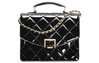 CHANEL Patent Leather Handbag Shoulder Bag Crossbody Bag Regular Women's Black