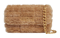 CELINE Sheepskin Leather Crossbody Bag Shoulder Bag Regular Women's Beige