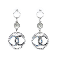 CHANEL 2019 Silver plated Logo Earrings